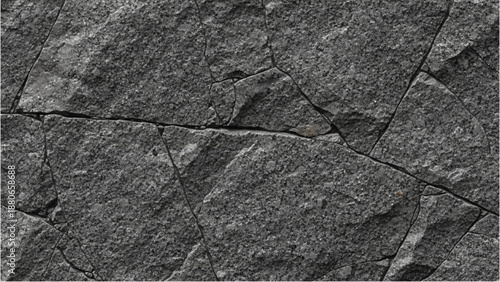A close-up view of cracked dark grey stone surface texture background