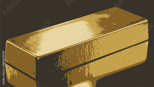 Shiny gold bar on dark background