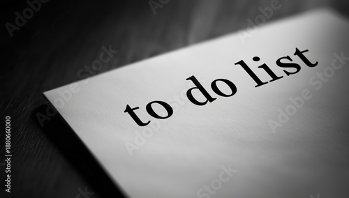 Black and White To-Do List with Pen and Checkboxes