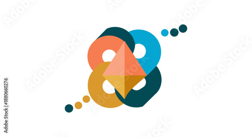 abstract data flow graphic representing digital integration collaborative business solutions and strategic network development in modern tech