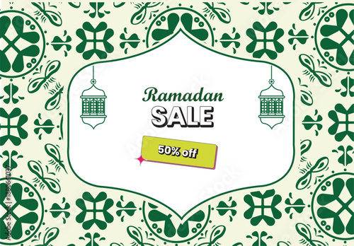 ramadan kareem sale promo poster template design