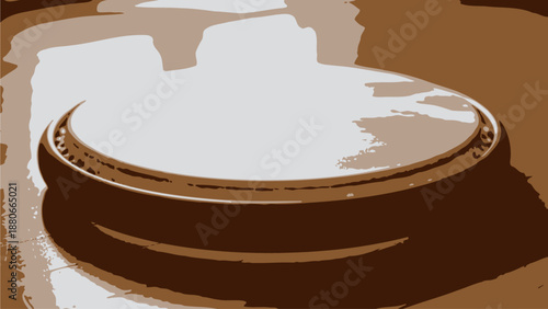 Brown Toned Circular Object with Shadow
