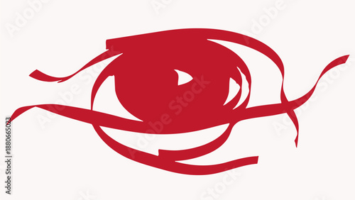 Red Abstract Play Button Design