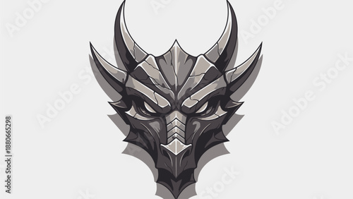 Metallic Devil Mask Illustration