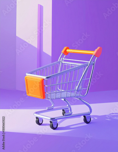 Minimalist Shopping Cart Symbolizing Modern Consumer Choice and Digital Retail Experience