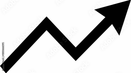 Upward trend graph with a rising arrow symbolizing business growth, performance, and data-driven success