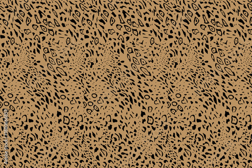 Brown leopard print fabric with black spots and elegant texture