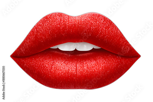 Bold Red Lips Beauty against Dark Backdrop