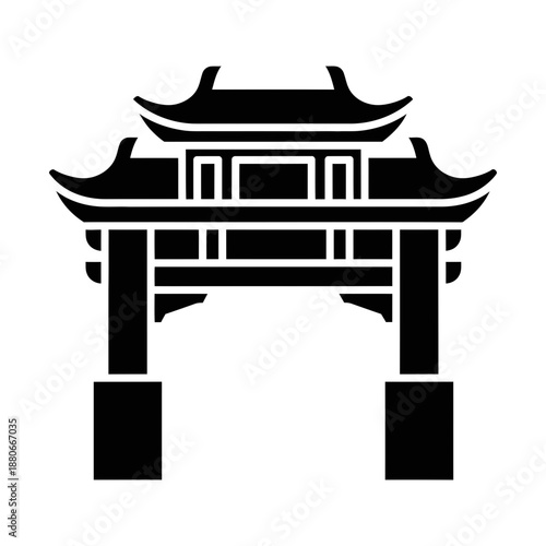 traditional chinese gate glyph icon
