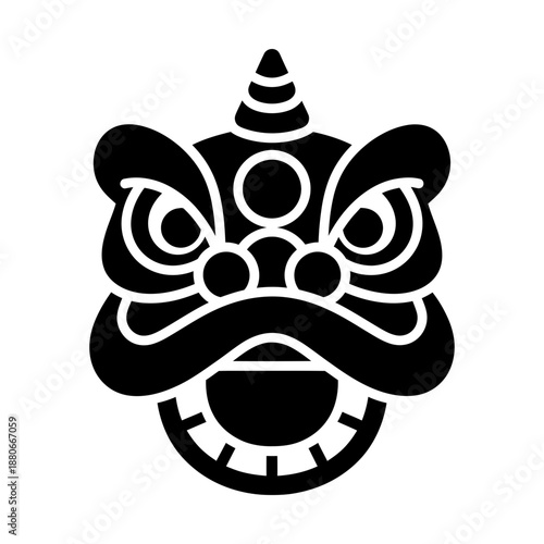 lion dance head glyph icon