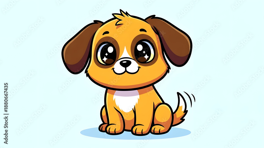 Fototapeta premium Smiling Cartoon Puppy Character