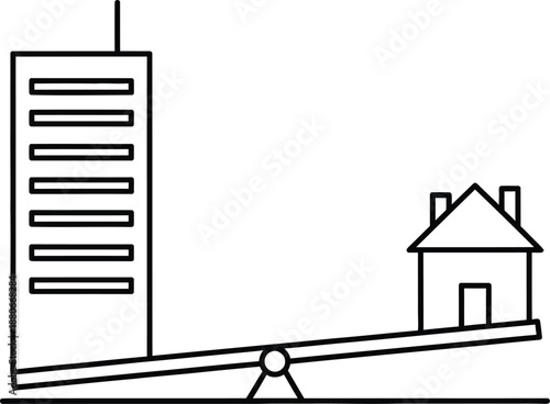 Balancing corporate development versus home ownership, illustrating urban growth impact