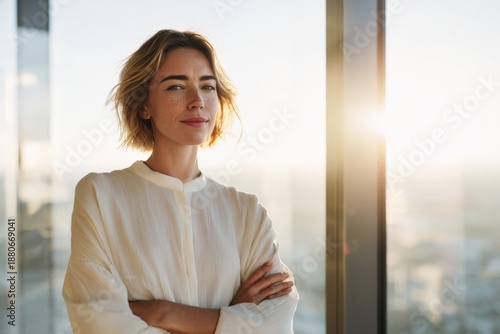 friendly creative head in gentle morning glow, leading with ease amidst soft dawn light and city scene Free Download friendly creative head in gentle morning glow, leading with ease amidst soft dawn light and city scene - GFXLoad