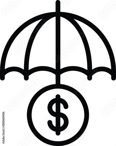 Financial security and money protection icon illustrating insurance or safe investment