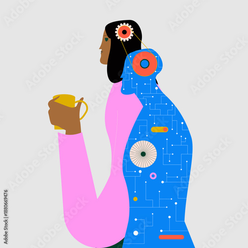 Artificial Intelligence Training Concept. Represents AI education, neural networks, data analysis, and future innovation.