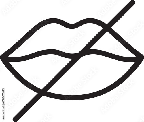 Sealed lips silence secret icon