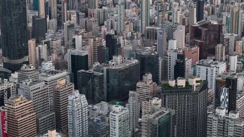 Wallpaper Mural High-altitude aerial drone shot of Hong Kong city in the morning light. Torontodigital.ca
