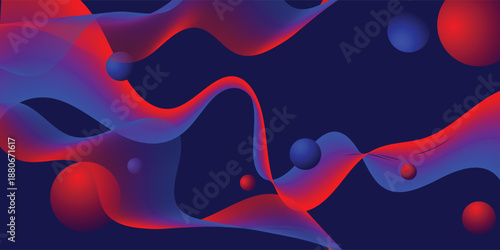 abstract color background with wavy pattern and curve line give a feeling of surreal and futuristic for website banner, element wavy red blue.