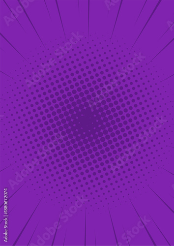 ハーフトーンのサンバーストの背景イラスト素材　集中線　紫　halftone sunburst background