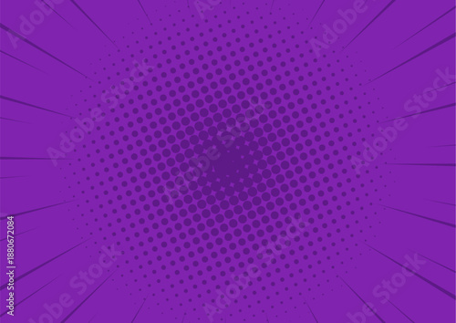 ハーフトーンのサンバーストの背景イラスト素材　集中線　紫　halftone sunburst background