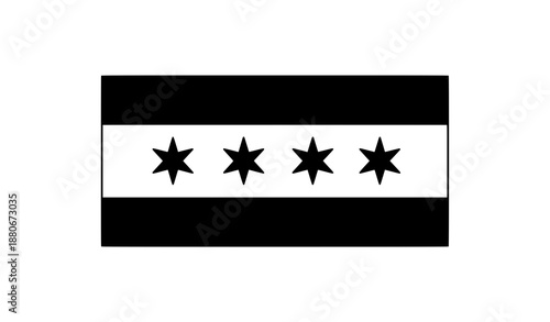 Chicago city flag vector illustration official municipal flag