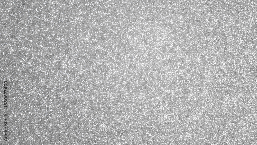 Fototapeta premium Silver Glitter Texture Background with Bright Sparkle, Luxury Abstract Shimmering Stars social media design element