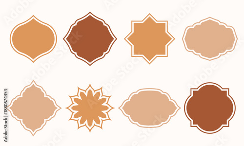 Collection of decorative geometric brown shapes