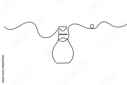 Shampoo bottle in minimalist style continuous one line drawing isolated outline vector design