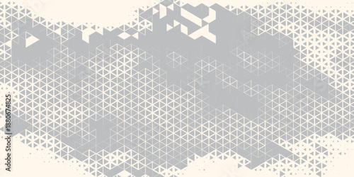 Structure white block box cube seamless pattern grid vintage surface triangle web monochrome square texture white overlap cubic background.