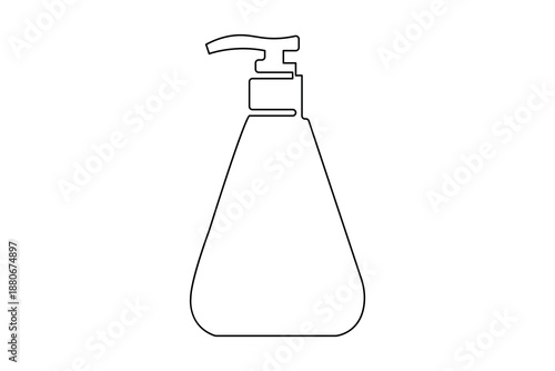Shampoo bottle in minimalist style continuous one line drawing isolated outline vector design
