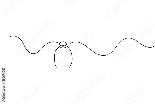 Shampoo bottle in minimalist style continuous one line drawing isolated outline vector design