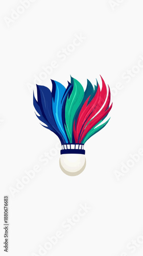 badminton shuttlecock isolated on white