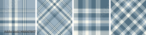 Seamless plaid and check pattern set. tartan checkered fabric fashion texture background.