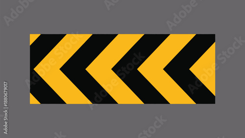 Cautionary yellow and black chevron pattern for safety and warning