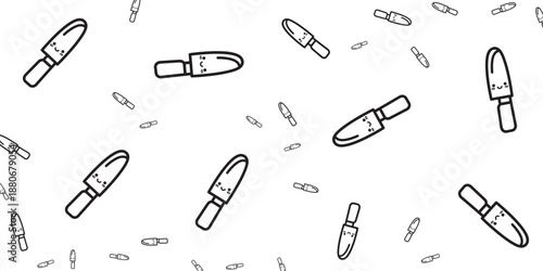 Seamless pattern of kitchen knives and cutlery, a minimalist illustration for design