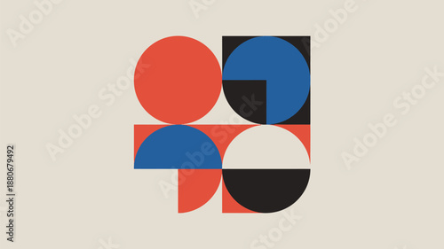 Vibrant geometric shapes in modern abstract art style