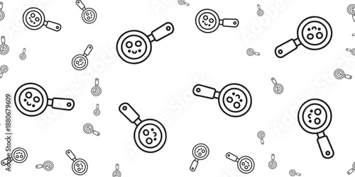 Microscopic organisms viewed under a magnifying glass pattern, illustrating scientific discovery and research