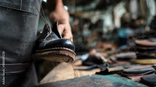 Skilled worker replaces worn rubber heel on casual shoe showcasing practical techniques to improve traction and prolong shoe usability.