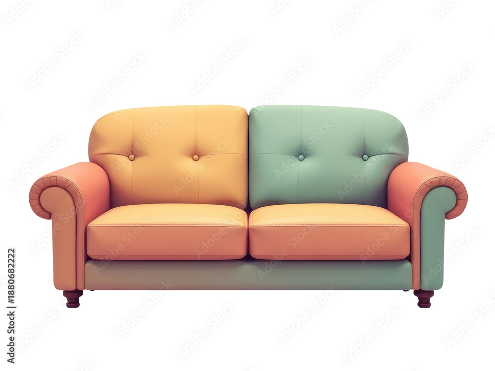 Fototapeta premium Two sofas placed together, ideal for social gatherings or relaxation