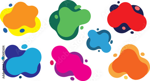 Colorful abstract doodle shape seamless pattern.