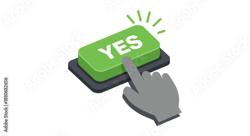 yes button being pressed by a finger for agreement confirmation and selection on a digital interface crucial for ux design web development.