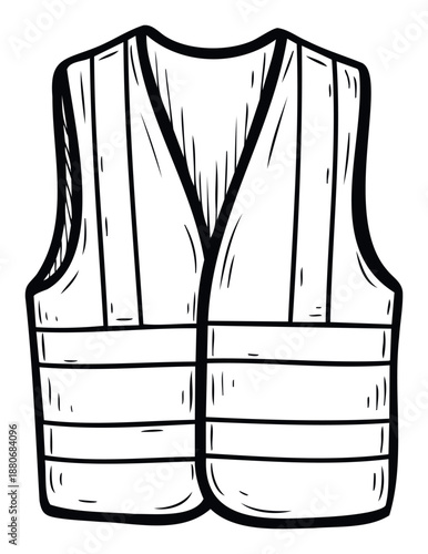 Essential workwear safety vest graphic for occupational hazard awareness campaigns and protective gear presentations, perfect for industrial and construction safety education materials.