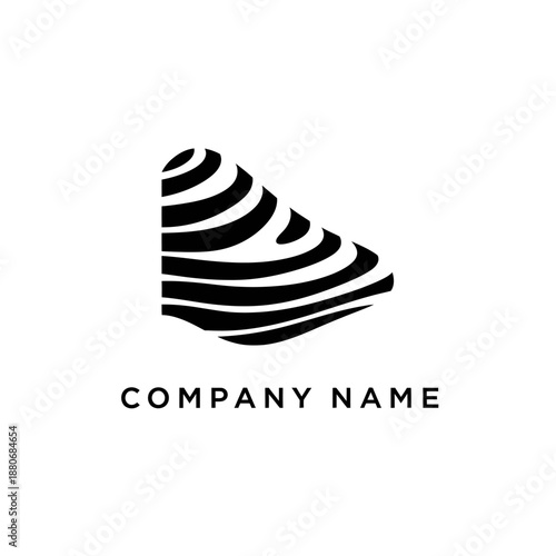 Abstract Black and White Wood Grain Pattern Logo Design.