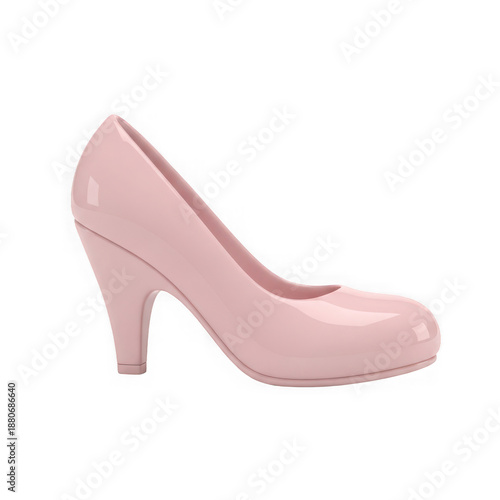 3d rendered pink high heel shoe
