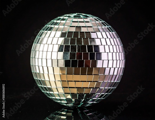 A perfectly spherical object composed of many reflective, square tiles
