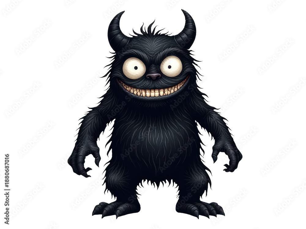 Fototapeta premium A monster with big eyes and big teeth