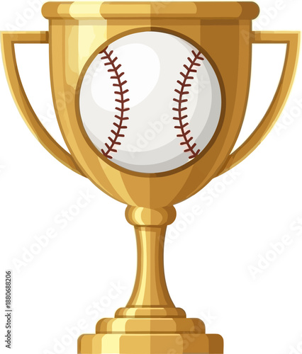 Golden Baseball Trophy Icon Symbol of Championship Victory and Sports Success trophy