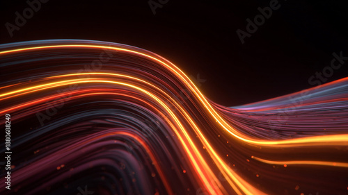 Abstract flowing light lines, modern advertising backdrop
