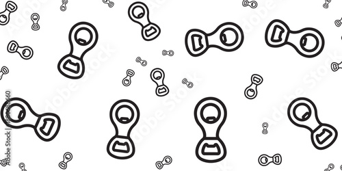 A Pattern of Bottle Openers on a White Background