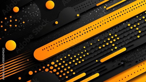 Abstract black geometric background with shadows, vector illustration for corporate and tech designs